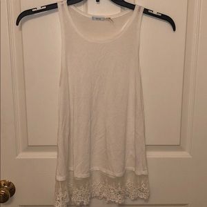 White top with lace bottom